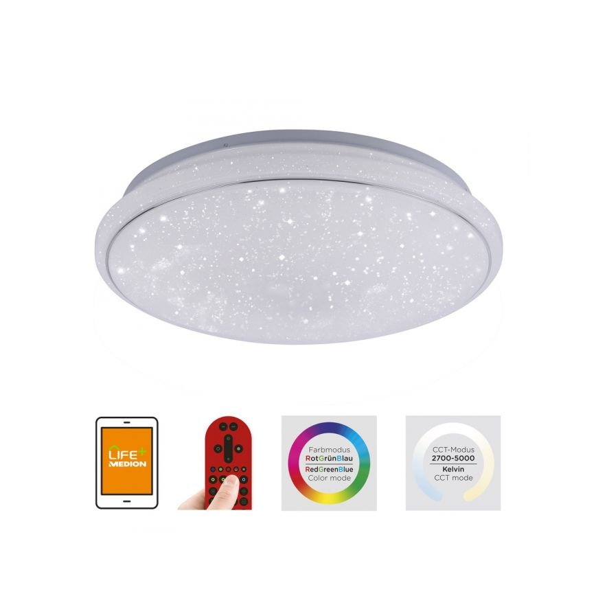 Leuchten Direkt 14743-16 - Dimbare LED RGB Plafond Lamp JUPI LED/28W/230V Tuya 2700-5000K + afstandsbediening
