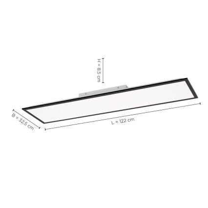 Leuchten Direkt 14757-18 - Dimbaar LED Paneel voor Oppervlak Montage FLAT LED/36W/230V 2700-5000K zwart + afstandsbediening