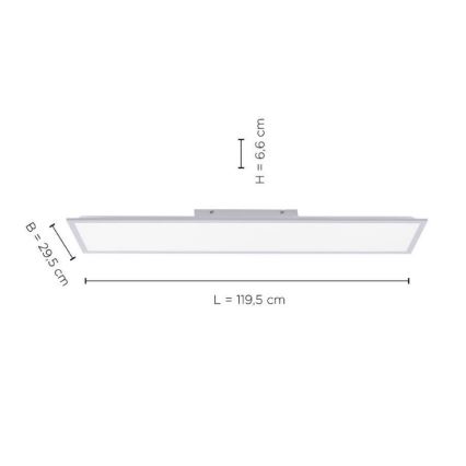 Leuchten Direkt 14757-21- Dimbaar LED Paneel voor Oppervlak Montage FLAT LED/36W/230V 2700-5000K zilver + afstandsbediening