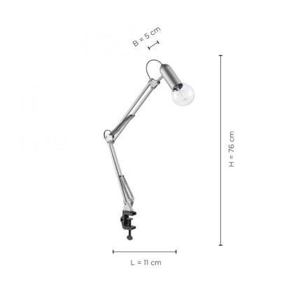 Leuchten Direkt 14773-55 - Tafellamp met klem TURN ME 1xE27/60W/230V mat chroom