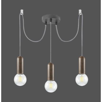 Leuchten Direkt 14776-48 - Hanglamp aan een koord TURN ME 3xE27/60W/230V spin