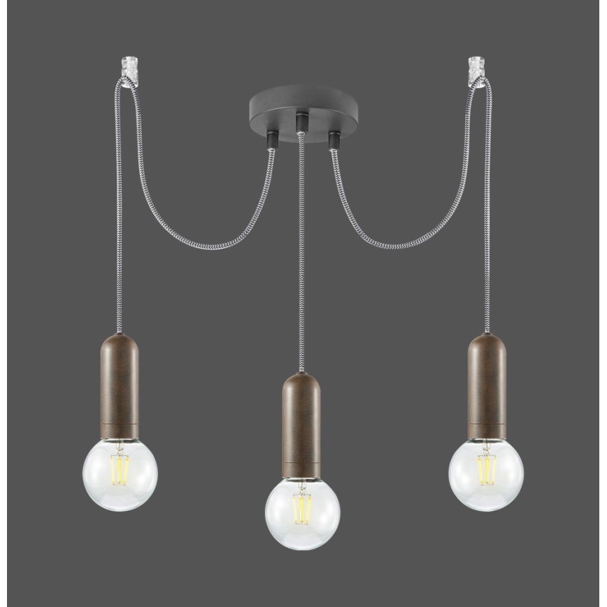 Leuchten Direkt 14776-48 - Hanglamp aan een koord TURN ME 3xE27/60W/230V spin