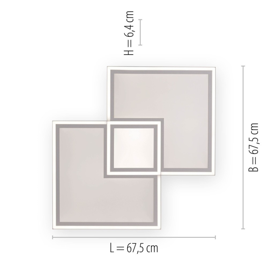 Leuchten Direkt 14855 - 16- Dimbare LED Plafond Lamp EDGING LED/51W/230V 2700-5000K + afstandsbediening