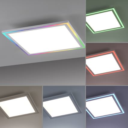 Leuchten Direkt 14900-16 - LED RGB dimbare plafondlamp EDGING LED/24W/230V + afstandsbediening