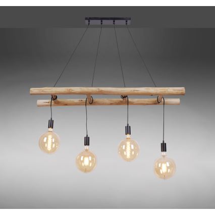 Leuchten Direkt 15025-18 - Hanglamp aan een koord EDGAR 4xE27/60W/230V eucalyptus