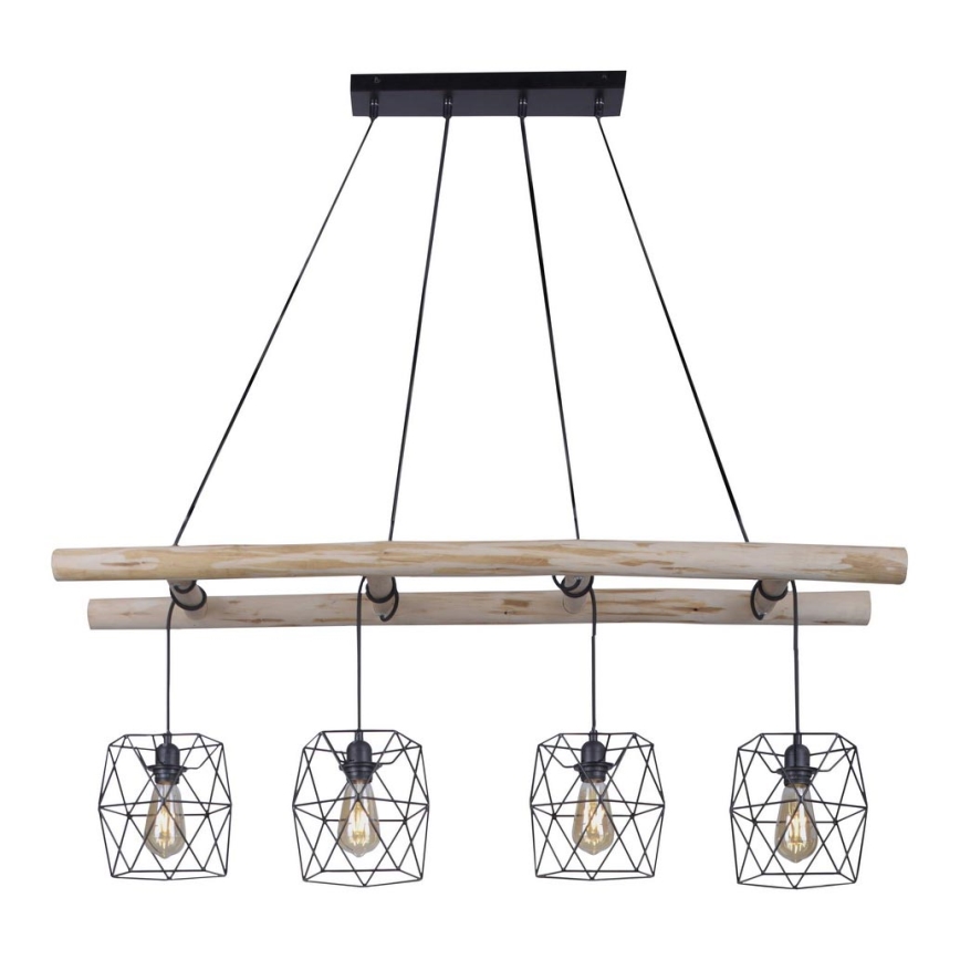 Leuchten Direkt 15036-18 - Hanglamp aan een koord EDGAR 4xE27/60W/230V eucalyptus