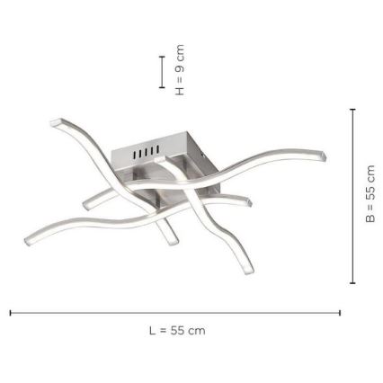 Leuchten Direkt 15131-55 - LED Hanglamp voor Oppervlak Montage WAWE 4xLED/4,6W/230V mat chroom