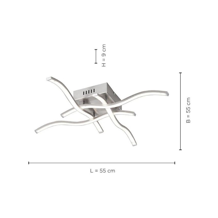 Leuchten Direkt 15131-55 - LED Hanglamp voor Oppervlak Montage WAWE 4xLED/4,6W/230V mat chroom