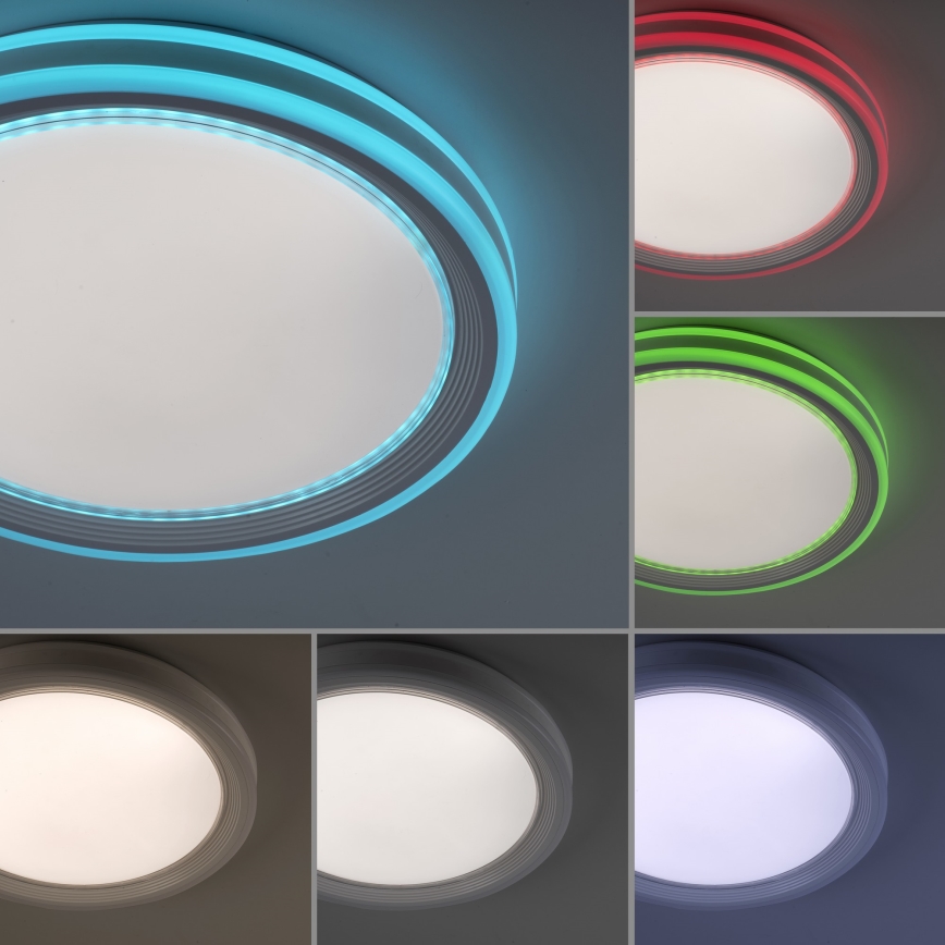 Leuchten Direkt 15154-16 - LED RGB dimbare plafondlamp EDGING LED/39W/230V + afstandsbediening