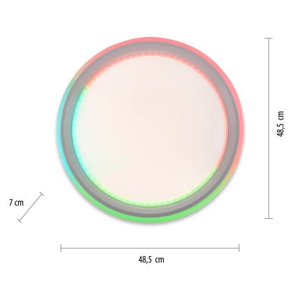 Leuchten Direkt 15154-16 - LED RGB dimbare plafondlamp EDGING LED/39W/230V + afstandsbediening