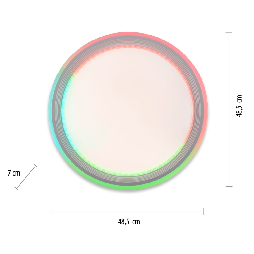 Leuchten Direkt 15154-16 - LED RGB dimbare plafondlamp EDGING LED/39W/230V + afstandsbediening