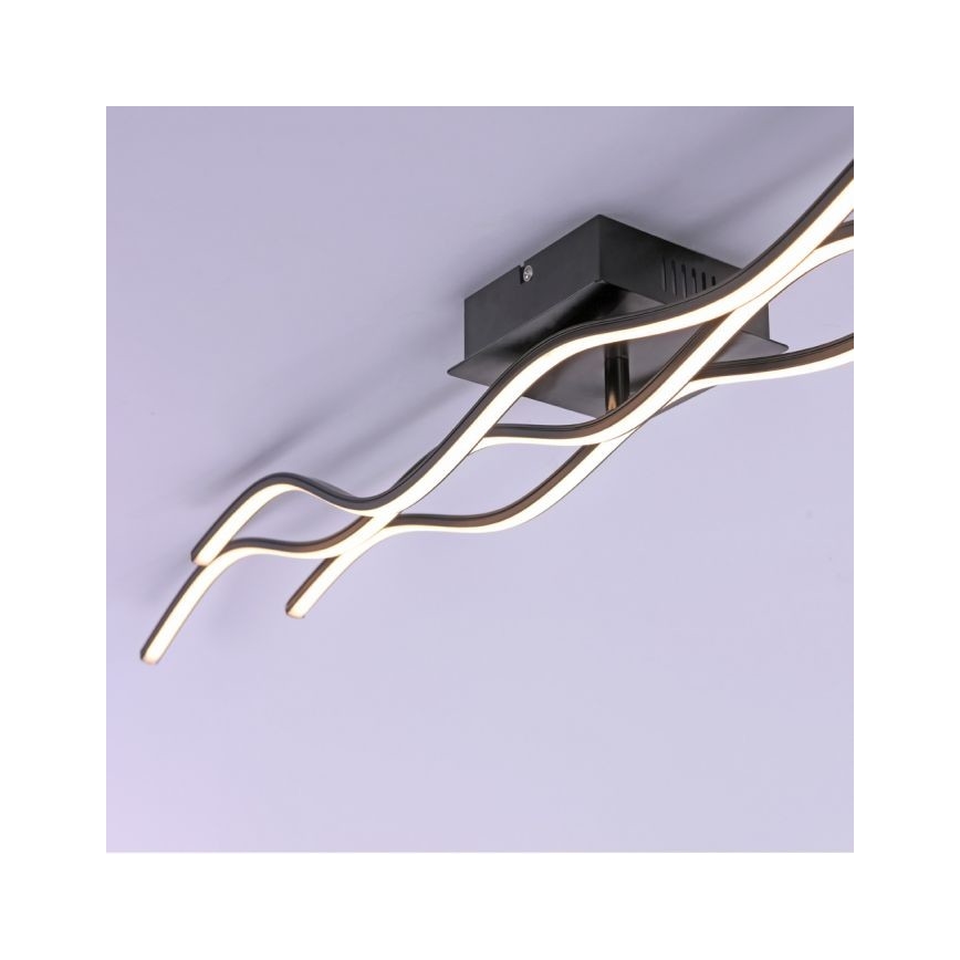 Leuchten Direkt 15167-18-LED Hanglamp voor Oppervlak Montage WAWE 2xLED/12,5W/230V+1xLED/17W zwart