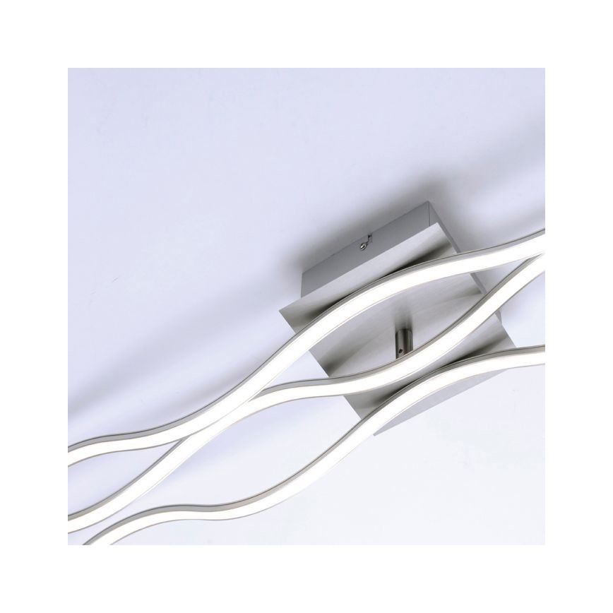 Leuchten Direkt 15167-55 - LED Opbouwplafonnière WAWE 2xLED/12,5W/230V+LED/17W mat chroom