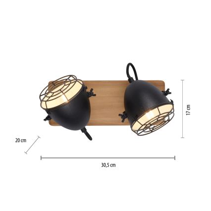 Leuchten Direkt 15172-18 - Spot BEETLE 2xE14/10W/230V Dennenboom