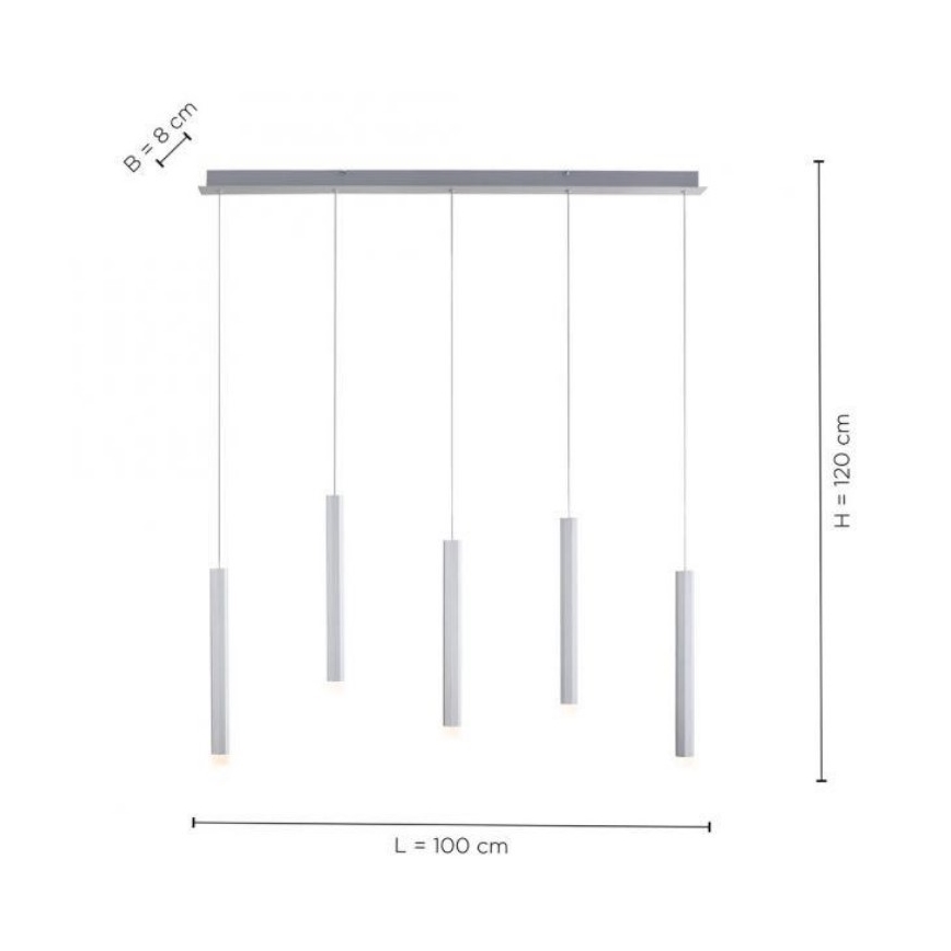 Leuchten Direkt 15205-95 - LED Hanglamp aan een koord BRUNO 5xLED/4,8W/230V