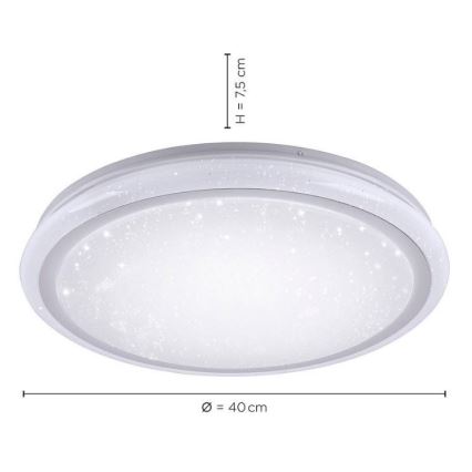 Leuchten Direkt 15220-16 - Dimbare LED RGB Plafond Lamp LUISA LED/28W/230V + afstandsbediening