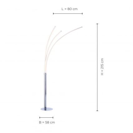 Leuchten Direkt 15383-55 - Staande LED Lamp MAJA 3xLED/6W/230V glanzend chroom