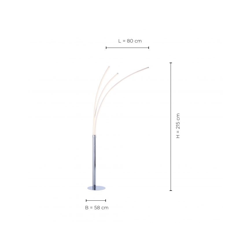 Leuchten Direkt 15383-55 - Staande LED Lamp MAJA 3xLED/6W/230V glanzend chroom