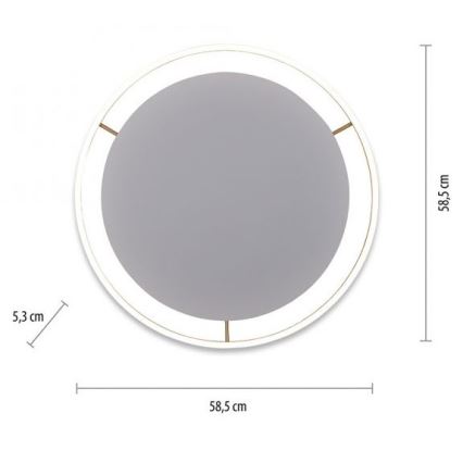 Leuchten Direkt 15391-60 - LED dimbare plafondlamp RITUS LED/20W/230V messing