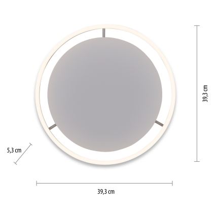 Leuchten Direkt 15391-95 - Dimbare LED Plafondlamp RITUS LED/20W/230V mat chroom