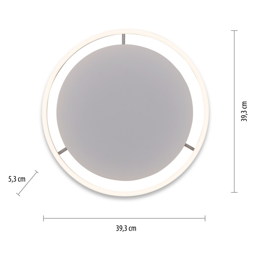 Leuchten Direkt 15391-95 - Dimbare LED Plafondlamp RITUS LED/20W/230V mat chroom