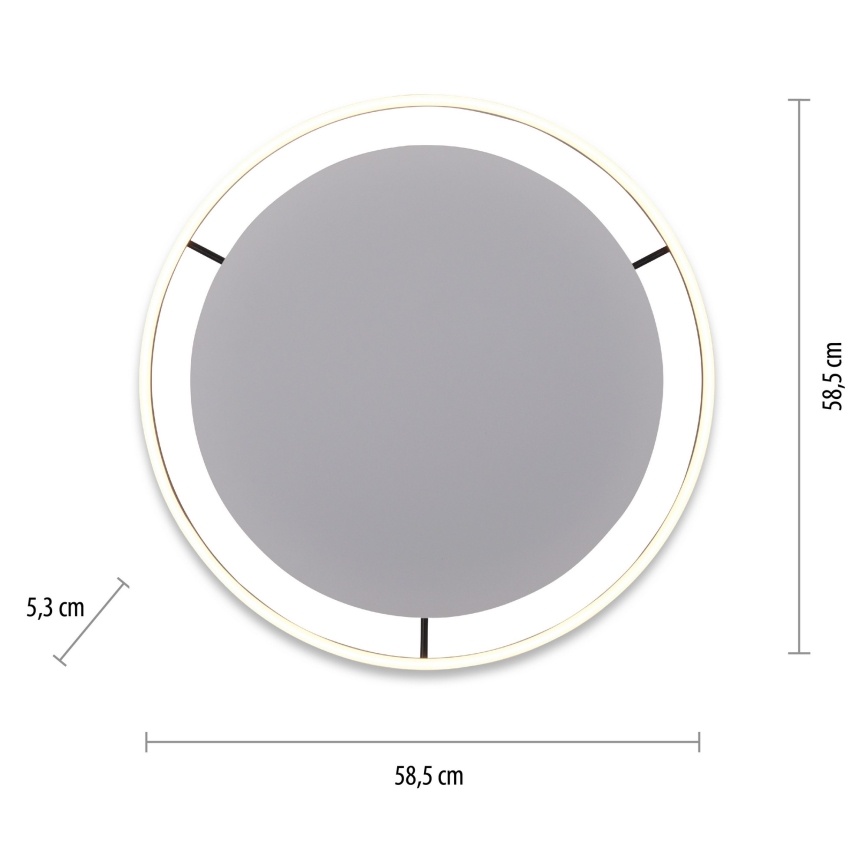 Leuchten Direkt 15392-13 - LED dimbare plafondlamp RITUS LED/30W/230V zwart