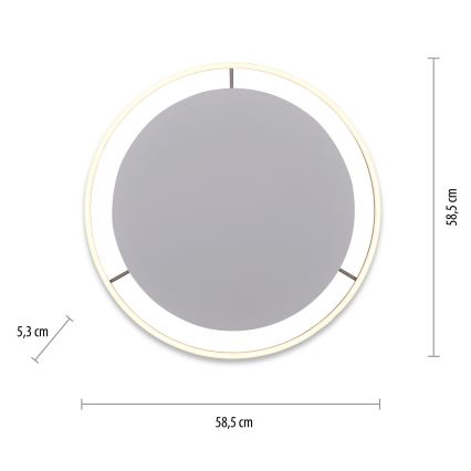 Leuchten Direkt 15392-95 - Dimbare LED Plafondlamp RITUS LED/30W/230V mat chroom