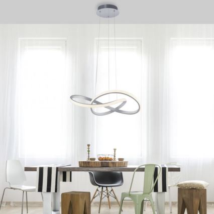 Leuchten Direkt 15402-95 - Dimbare LED Hanglamp aan een koord MARIA LED/25W/230V mat chroom