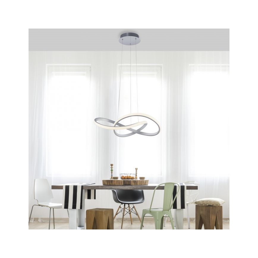 Leuchten Direkt 15402-95 - Dimbare LED Hanglamp aan een koord MARIA LED/25W/230V mat chroom