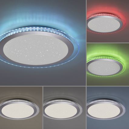Leuchten Direkt 15411-21 - LED RGB dimbare plafondlamp CYBA LED/26W/230V + afstandsbediening