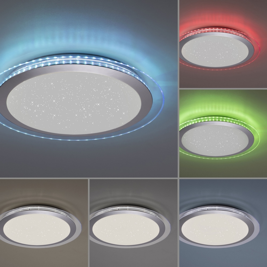 Leuchten Direkt 15411-21 - LED RGB dimbare plafondlamp CYBA LED/26W/230V + afstandsbediening