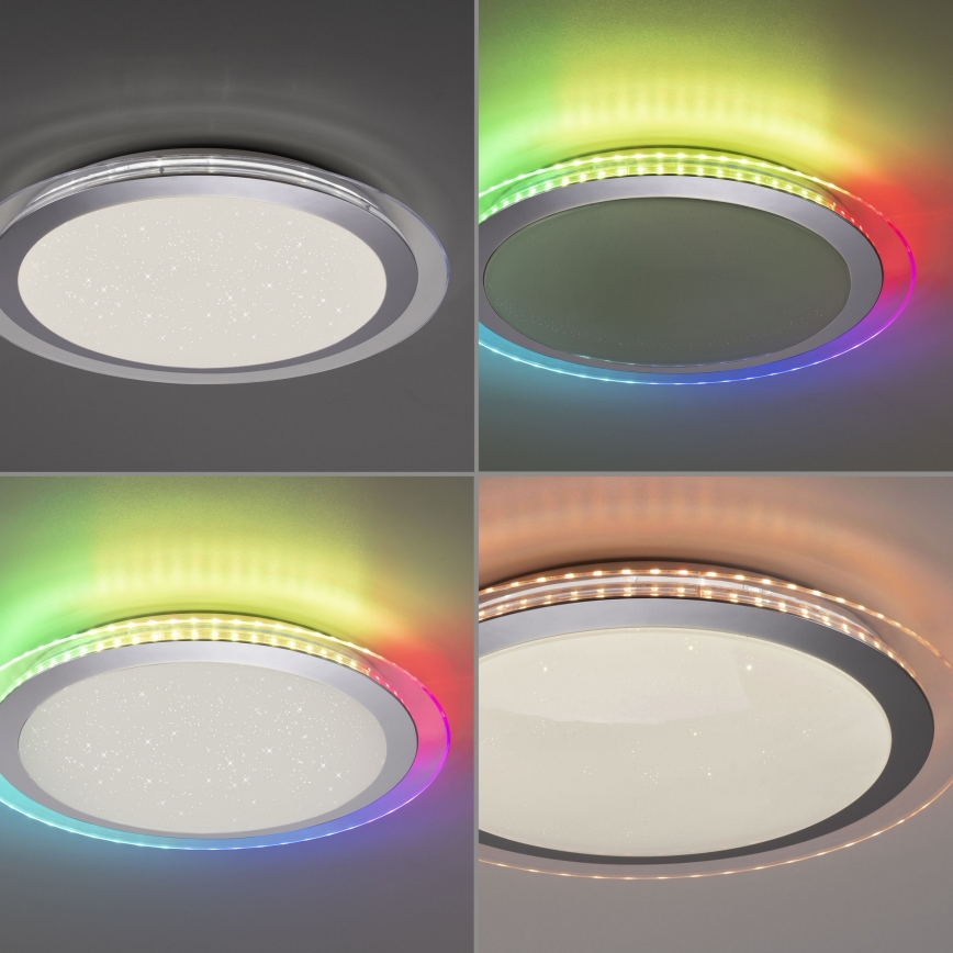 Leuchten Direkt 15411-21 - LED RGB dimbare plafondlamp CYBA LED/26W/230V + afstandsbediening