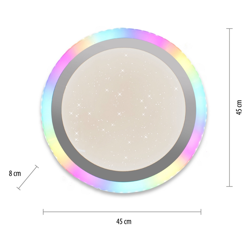 Leuchten Direkt 15411-21 - LED RGB dimbare plafondlamp CYBA LED/26W/230V + afstandsbediening