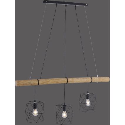 Leuchten Direkt 15503-18 - Hanglamp aan een koord EDGAR 3xE27/60W/230V eucalyptus