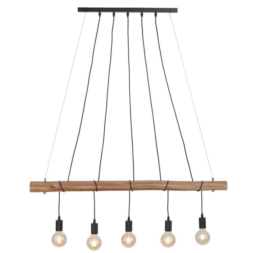 Leuchten Direkt 15515-18 - Hanglamp aan een koord DAMIAN 5xE27/60W/230V eucalyptus