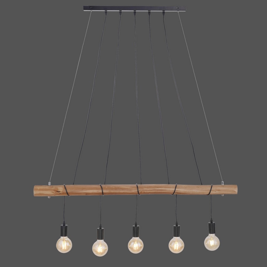 Leuchten Direkt 15515-18 - Hanglamp aan een koord DAMIAN 5xE27/60W/230V eucalyptus