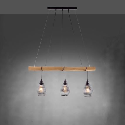 Leuchten Direkt 15526-79 - Hanglamp aan een koord SPRING 3xE27/40W/230V eucalyptus