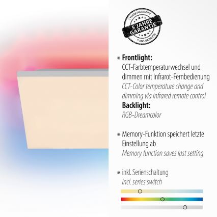 Leuchten Direkt 15561-16 - Dimbare LED RGB Plafond Lamp CONRAD LED/27W/230V + afstandsbediening