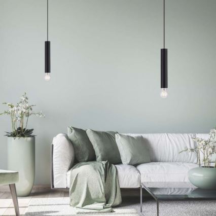 Leuchten Direkt 15617-18 - Hanglamp aan een koord BRUNA 1xE27/60W/230V zwart