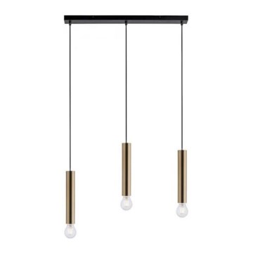 Leuchten Direkt 15618-60 - Hanglamp aan een koord BRUNA 3xE27/60W/230V messing