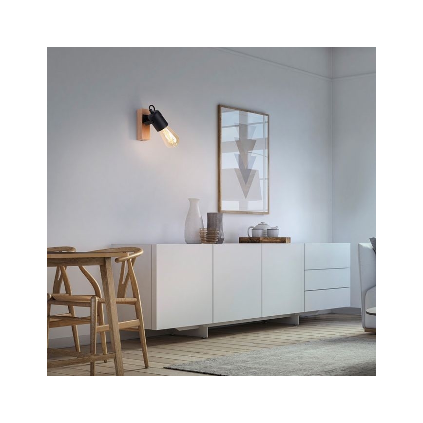 Leuchten Direkt 15631-18 - Wandspot CANOP 1xE27/60W/230V acacia