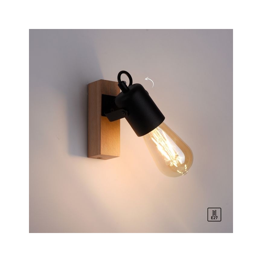 Leuchten Direkt 15631-18 - Wandspot CANOP 1xE27/60W/230V acacia