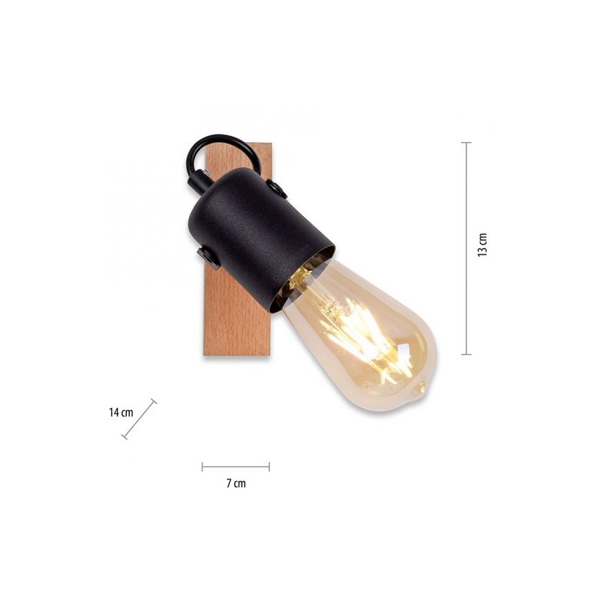 Leuchten Direkt 15631-18 - Wandspot CANOP 1xE27/60W/230V acacia