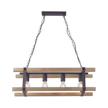 Leuchten Direkt 15684-79 - Hanglamp aan een ketting EDITH 4xE27/60W/230V grenen