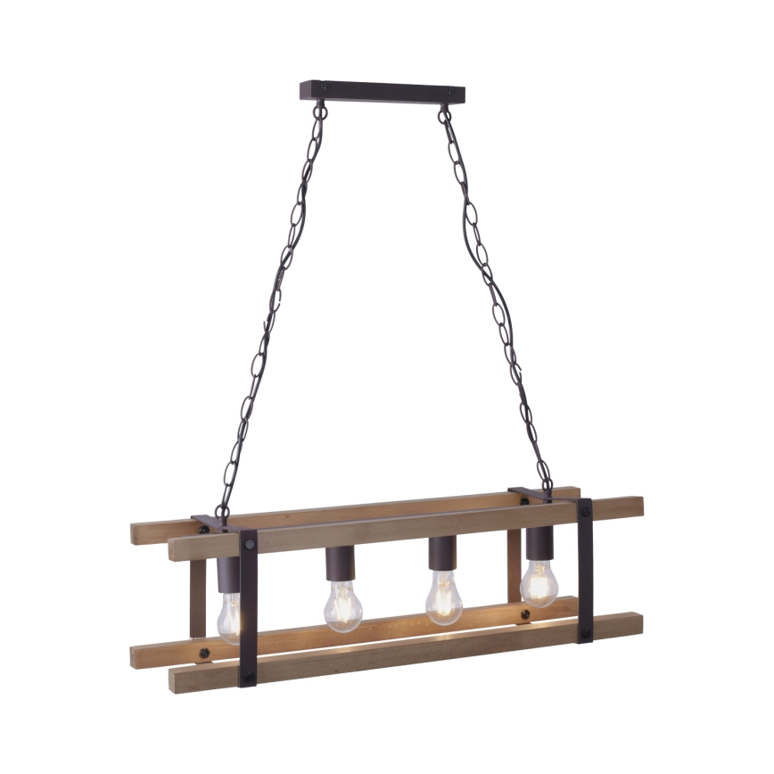 Leuchten Direkt 15684-79 - Hanglamp aan een ketting EDITH 4xE27/60W/230V grenen