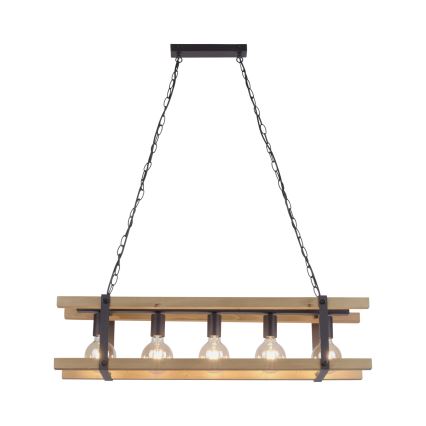 Leuchten Direkt 15685-79 - Hanglamp aan een ketting EDITH 5xE27/60W/230V grenen