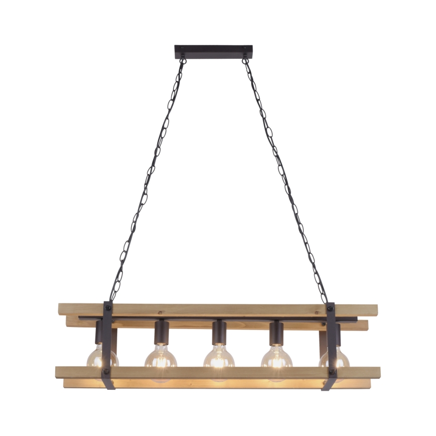 Leuchten Direkt 15685-79 - Hanglamp aan een ketting EDITH 5xE27/60W/230V grenen