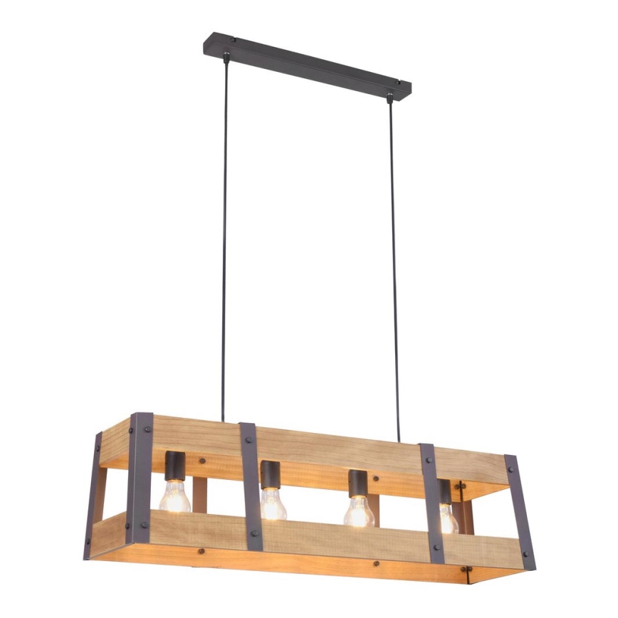 Leuchten Direkt 15721-79 - Hanglamp aan koord CRATE 4xE27/60W/230V