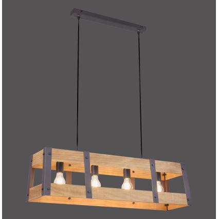 Leuchten Direkt 15721-79 - Hanglamp aan koord CRATE 4xE27/60W/230V