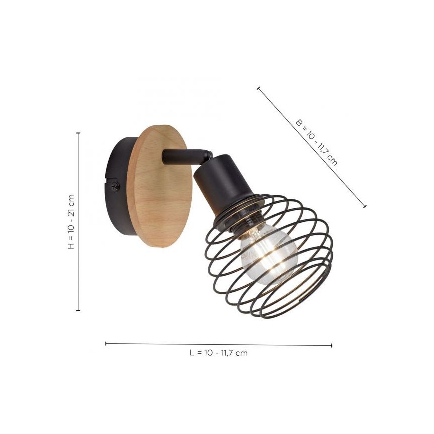 Leuchten Direkt 15921-79 - Wandspot EUGEN 1xE14/40W/230V eiken